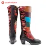 Leather Handmade Embossed Adjustable Boots sold by superladystar