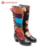 Leather Handmade Embossed Adjustable Boots sold by superladystar