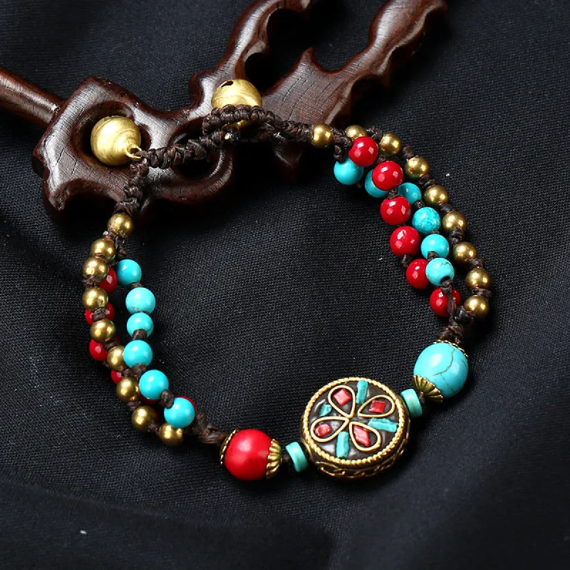 Women National Retro Bead-String Bracelet sold by superladystar