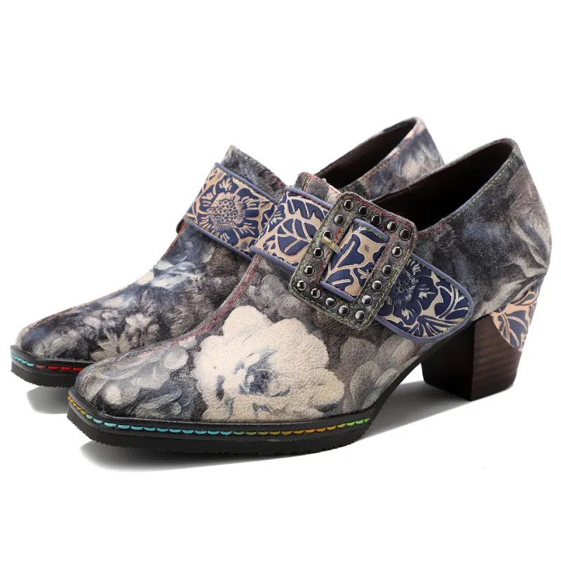 Hand-painted Genuine Leather Pumps sold by superladystar