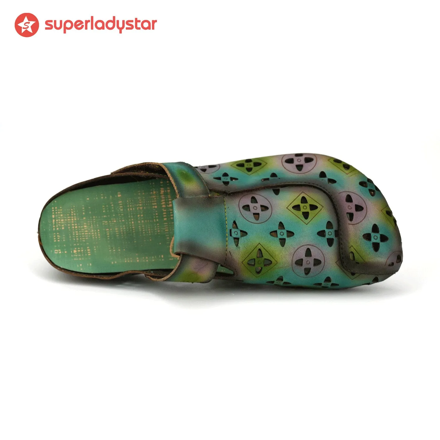 Vintage Handmade Hollow Printed Colorful Slipper sold by superladystar product image thumbnail 3
