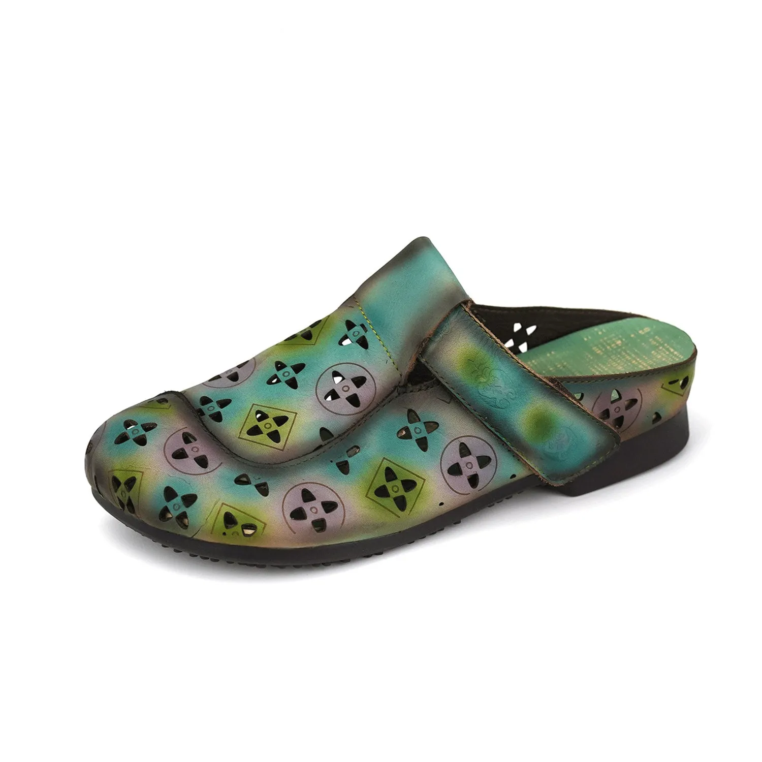 Vintage Handmade Hollow Printed Colorful Slipper sold by superladystar