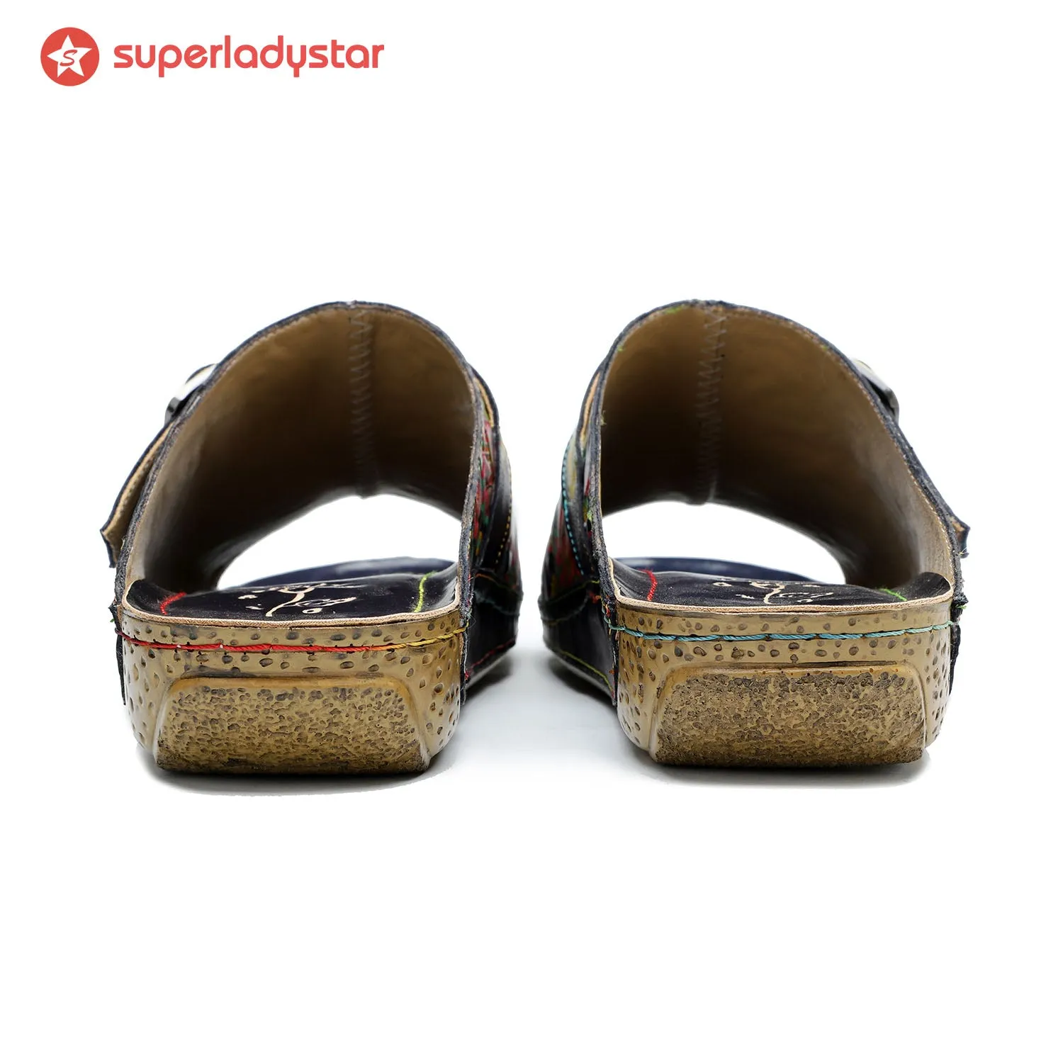 Retro Handmade Printed Colorful Sandals sold by superladystar product image thumbnail 5