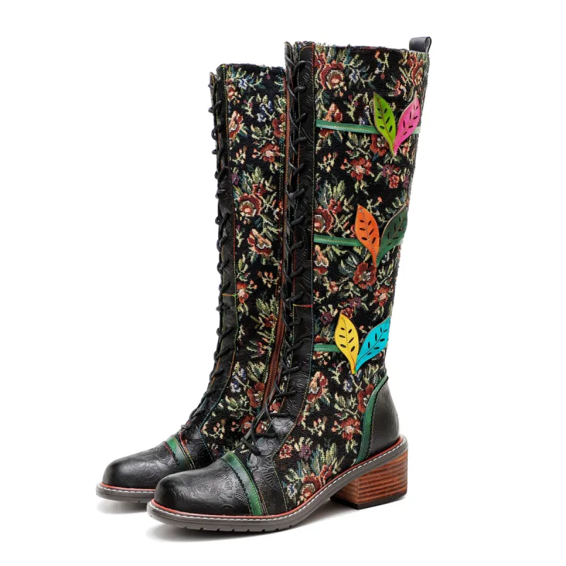 Vintage Handmade Stunning Floral Boots sold by superladystar