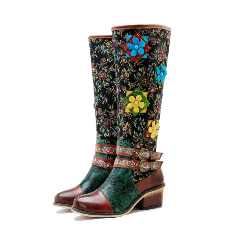 Vintage Handmade Stunning Floral Boots sold by superladystar
