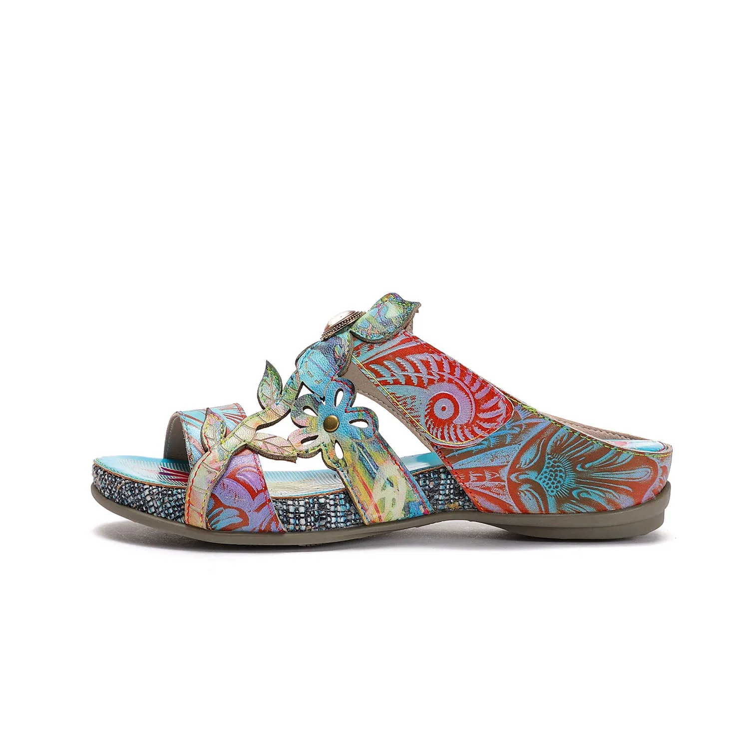 Genuine Leather Hand Painted Sandals sold by superladystar product image thumbnail 3