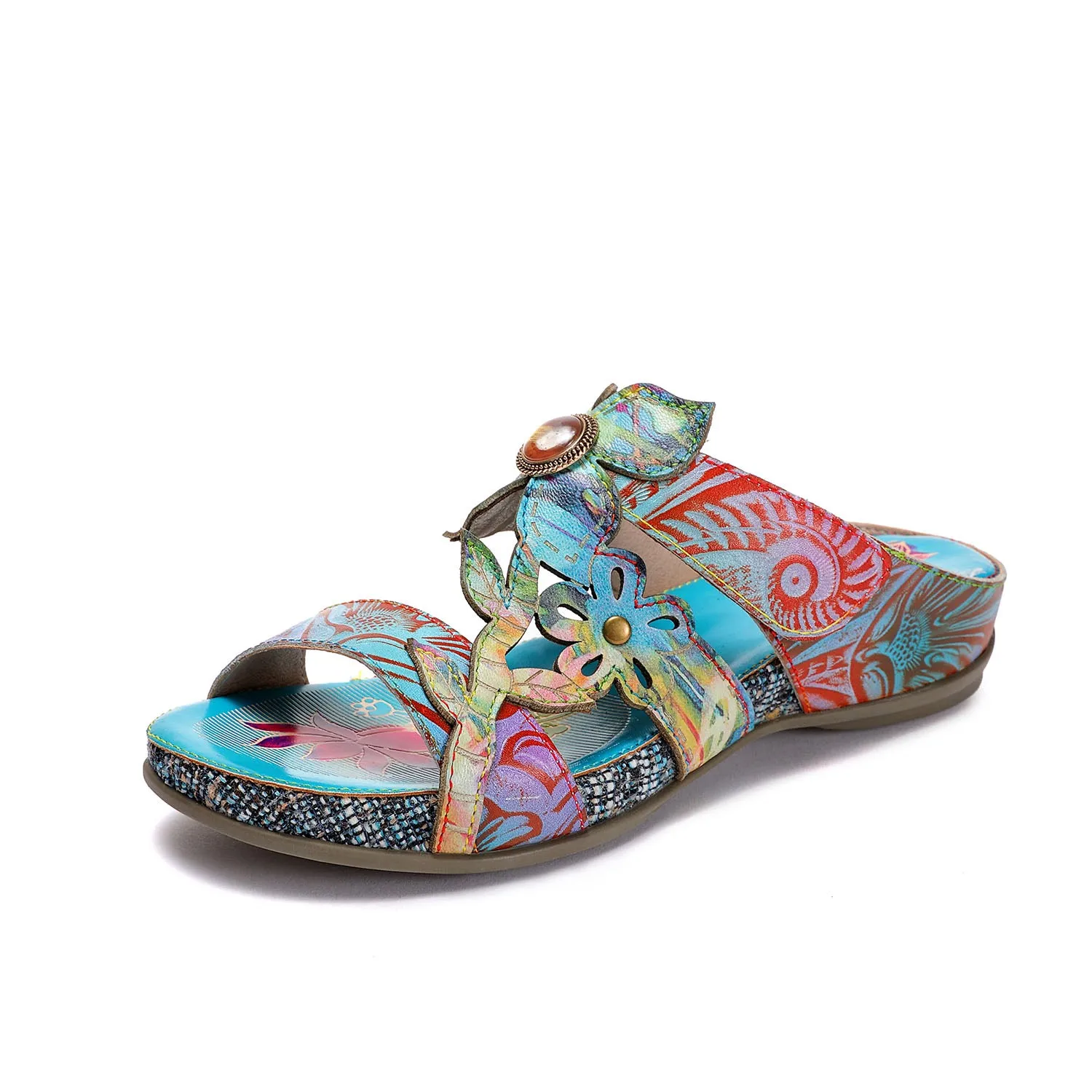 Genuine Leather Hand Painted Sandals sold by superladystar product image thumbnail 4
