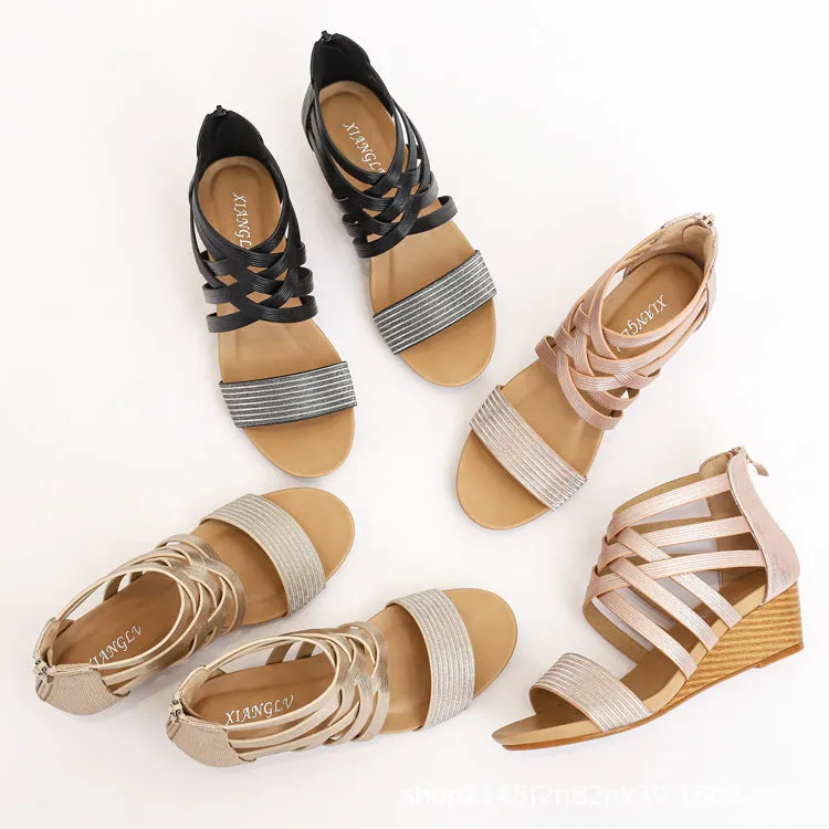 Vintage Wedge-heeled Bohemian Peep-toe Sandals sold by superladystar product image thumbnail 4