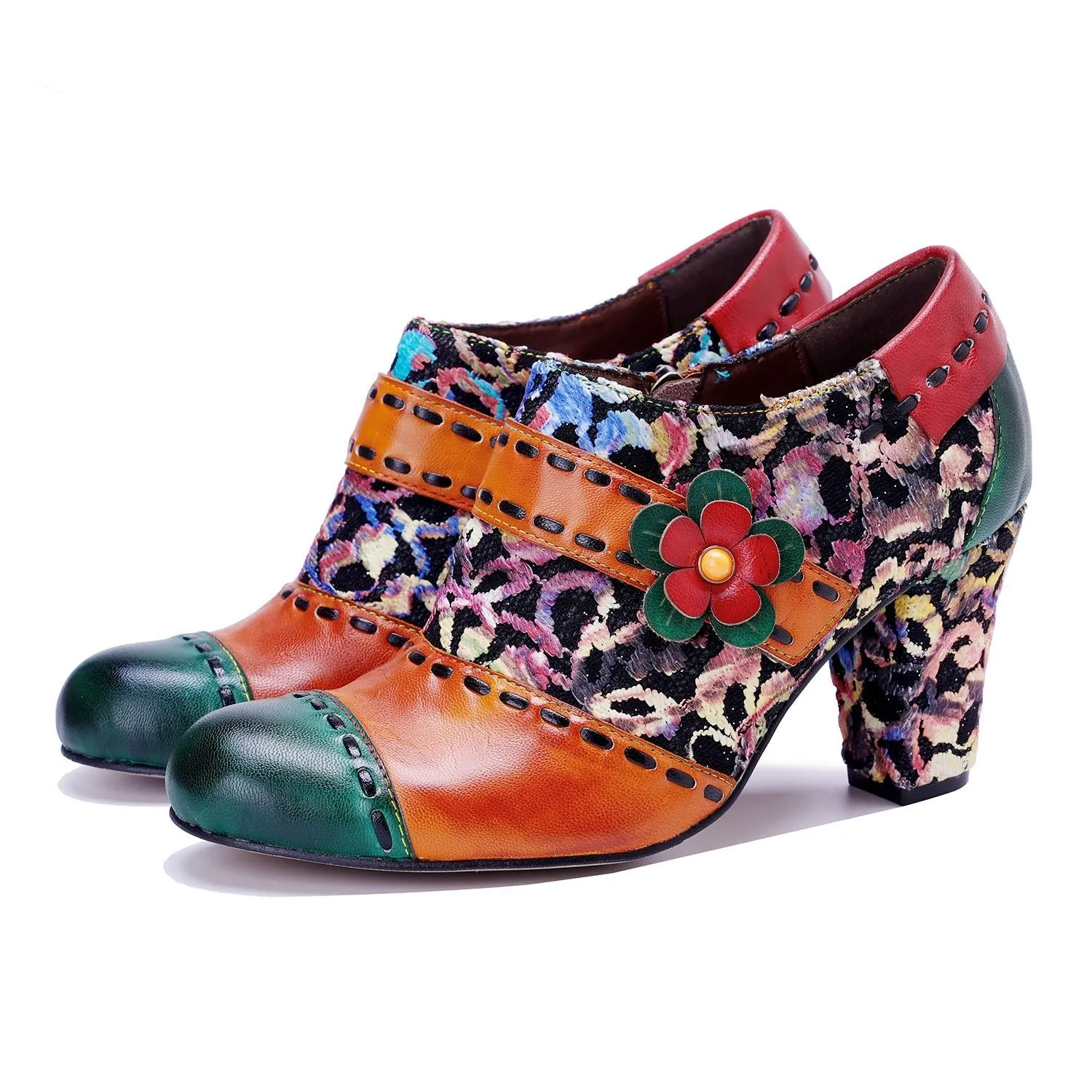 Vintage Handcrafted Colorful Graffiti Pumps sold by superladystar