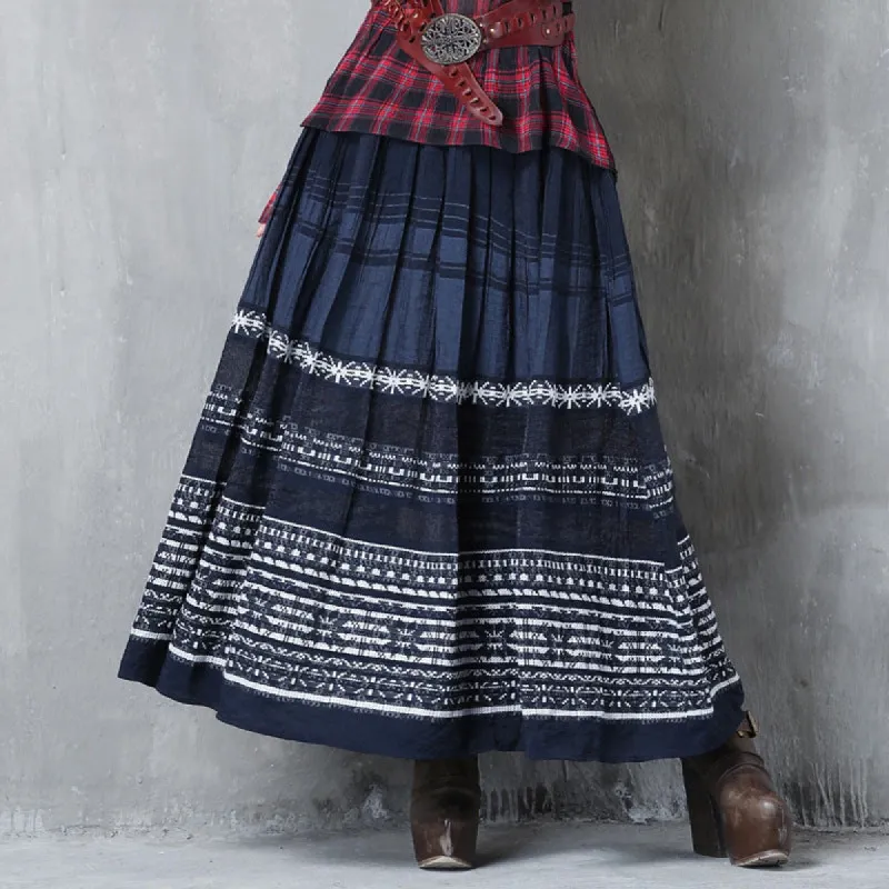 Embroidered Striped Patchwork Skirt sold by superladystar