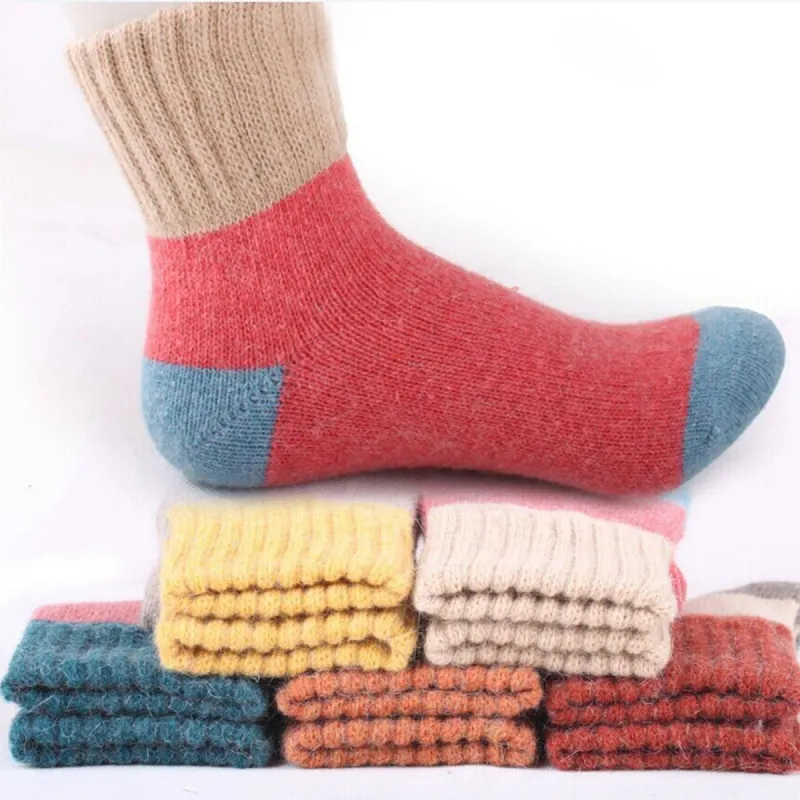 Color Stitching Thickened Warm Socks sold by superladystar
