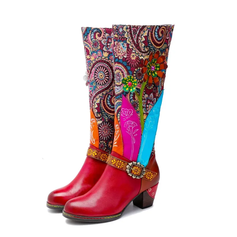Vintage Handmade Floral Embossed Boots sold by superladystar