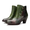 Retro Handmade Floral Stitching Button Boots sold by superladystar