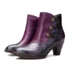 Retro Handmade Floral Stitching Button Boots sold by superladystar