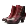Retro Handmade Floral Stitching Button Boots sold by superladystar