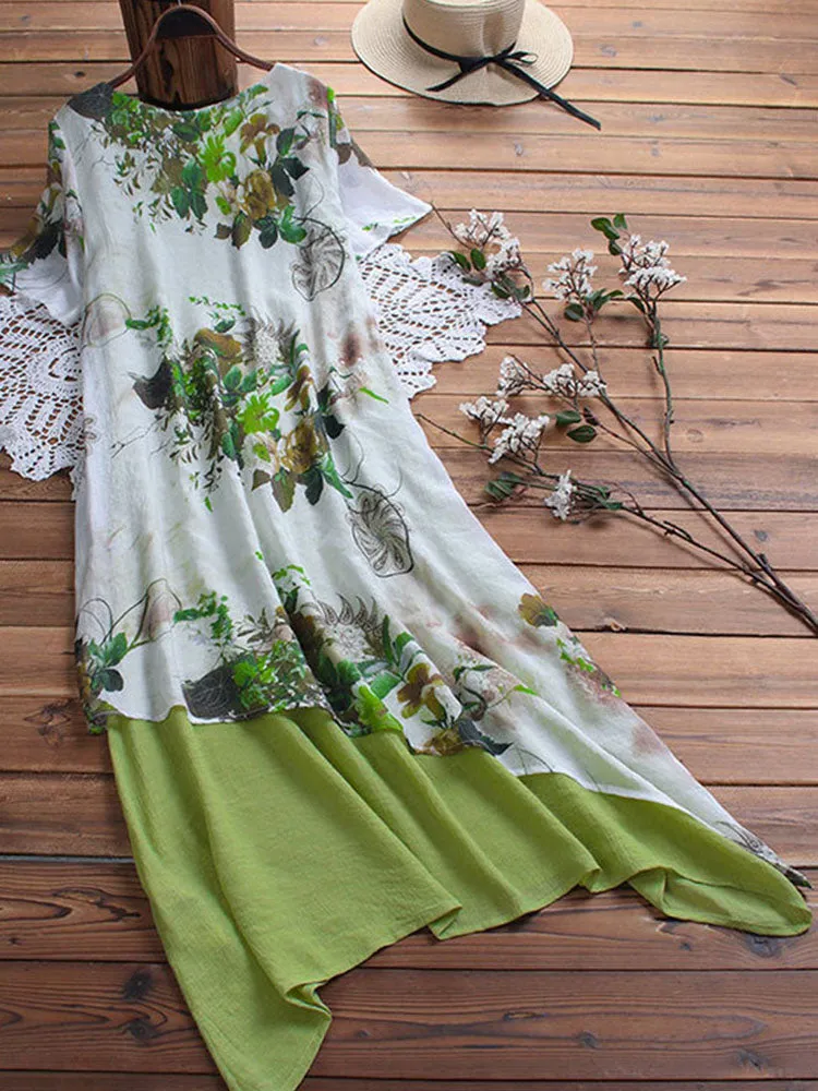 Casual Loose Patchwork Dress sold by superladystar product image thumbnail 2