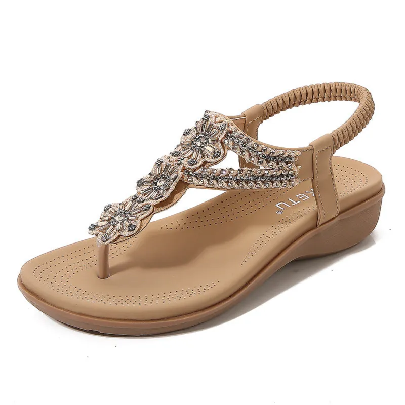 Stylish Metallic Woven Flat Sandals sold by superladystar