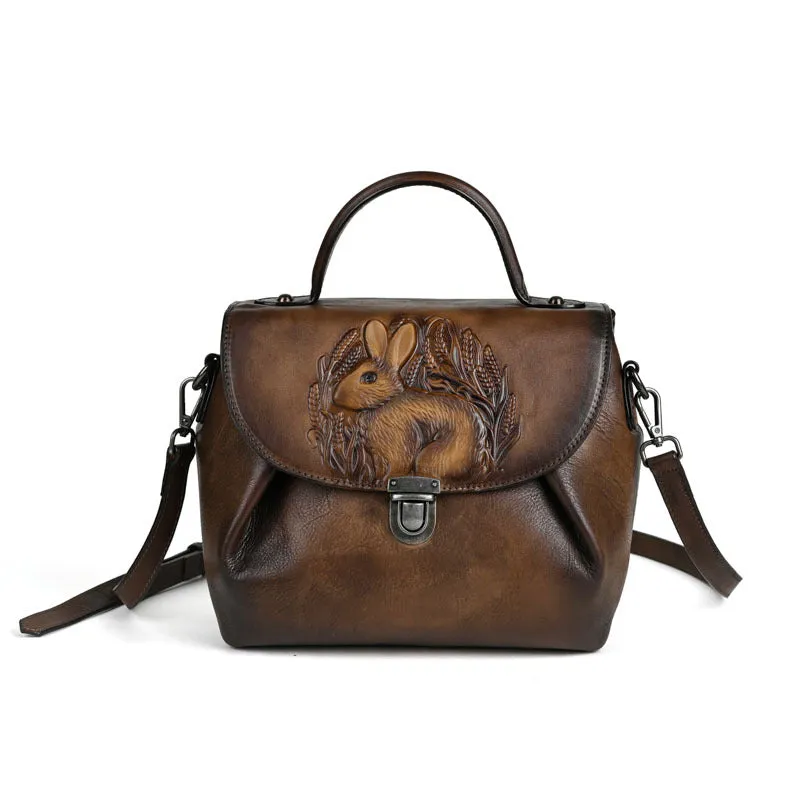 Playful Rabbit Embossed Leather Crossbody Bag sold by superladystar product image thumbnail 3