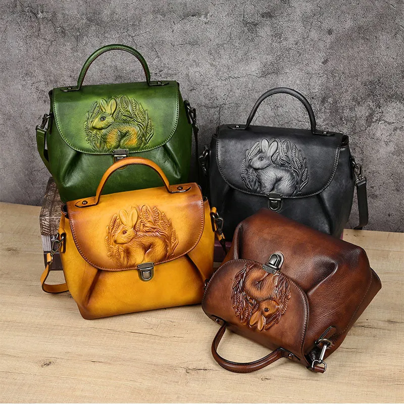 Playful Rabbit Embossed Leather Crossbody Bag sold by superladystar product image thumbnail 2