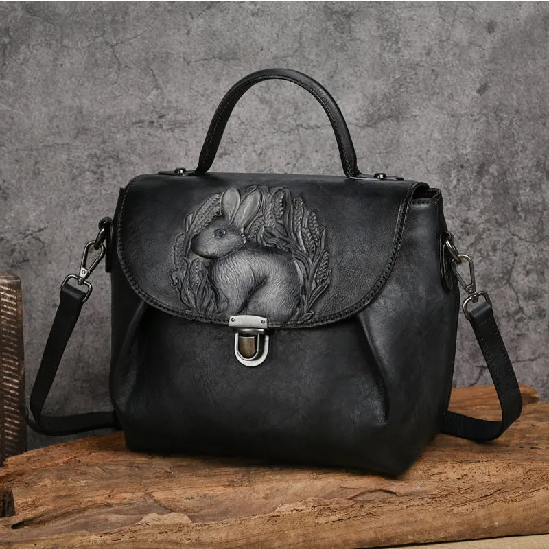 Playful Rabbit Embossed Leather Crossbody Bag sold by superladystar product image thumbnail 4