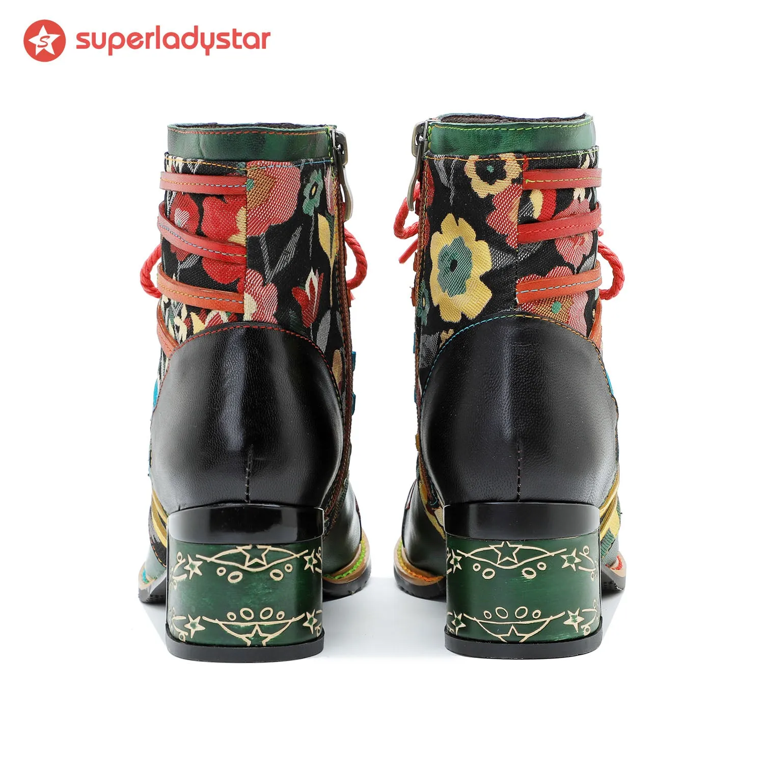 Vintage Handcrafted Colorful Strap Patchwork Ankle Boots sold by superladystar product image thumbnail 5