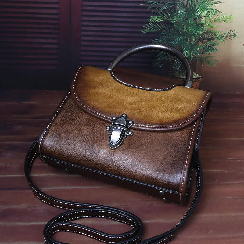 Vintage-Inspired Genuine Leather Crossbody Bag sold by superladystar product image thumbnail 4