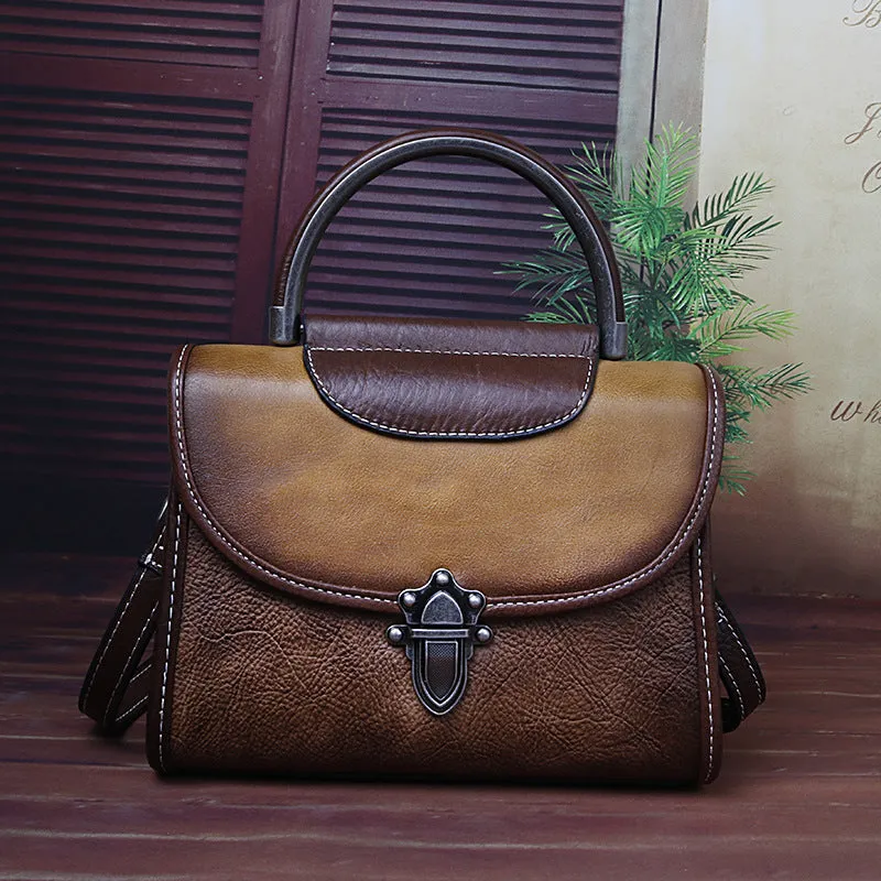 Vintage-Inspired Genuine Leather Crossbody Bag sold by superladystar product image thumbnail 3