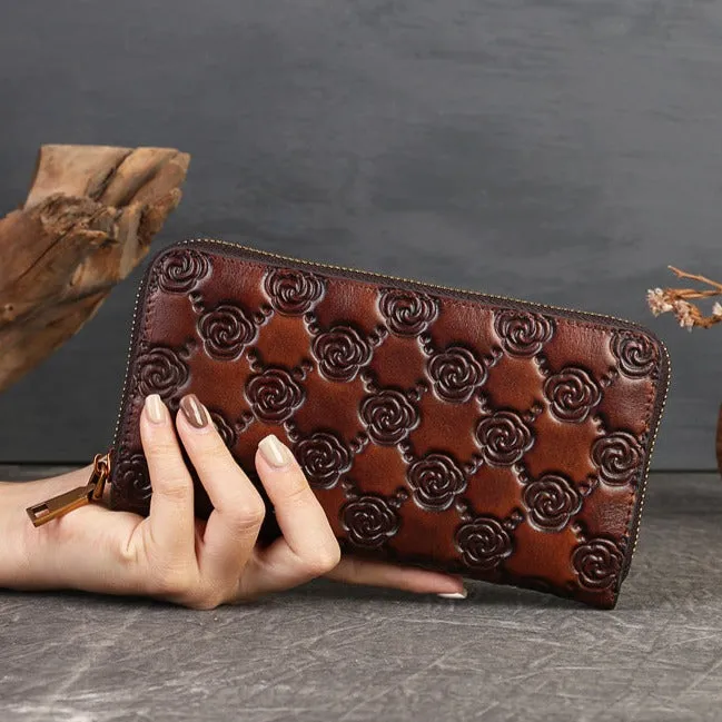 Handcrafted Rose Genuine Leather Fashion Wallet sold by superladystar product image thumbnail 2