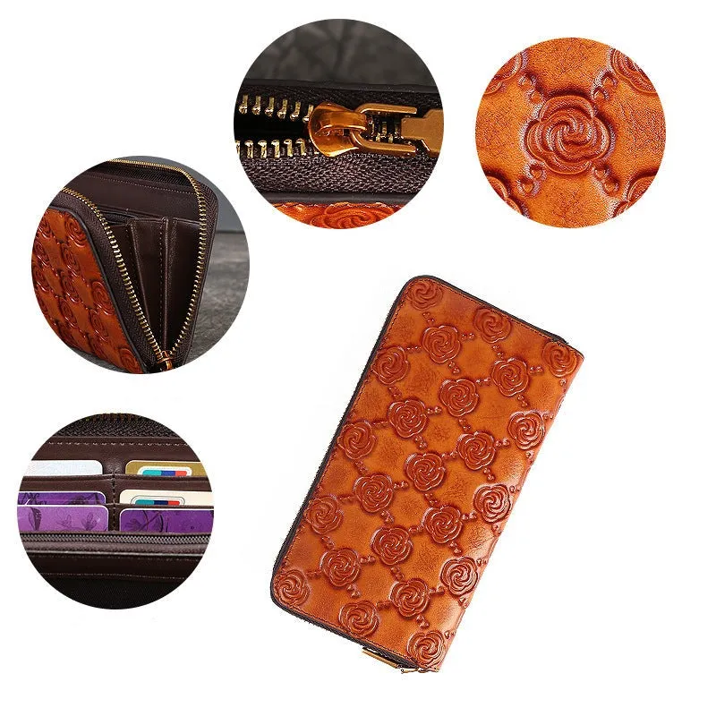 Handcrafted Rose Genuine Leather Fashion Wallet sold by superladystar product image thumbnail 4