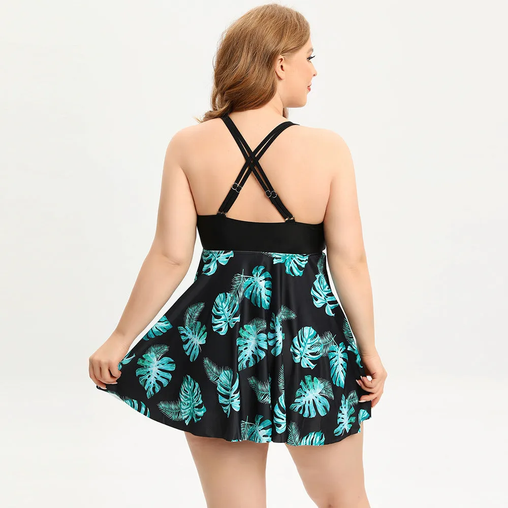 Floral Print Two Piece Swimdress sold by superladystar product image thumbnail 5