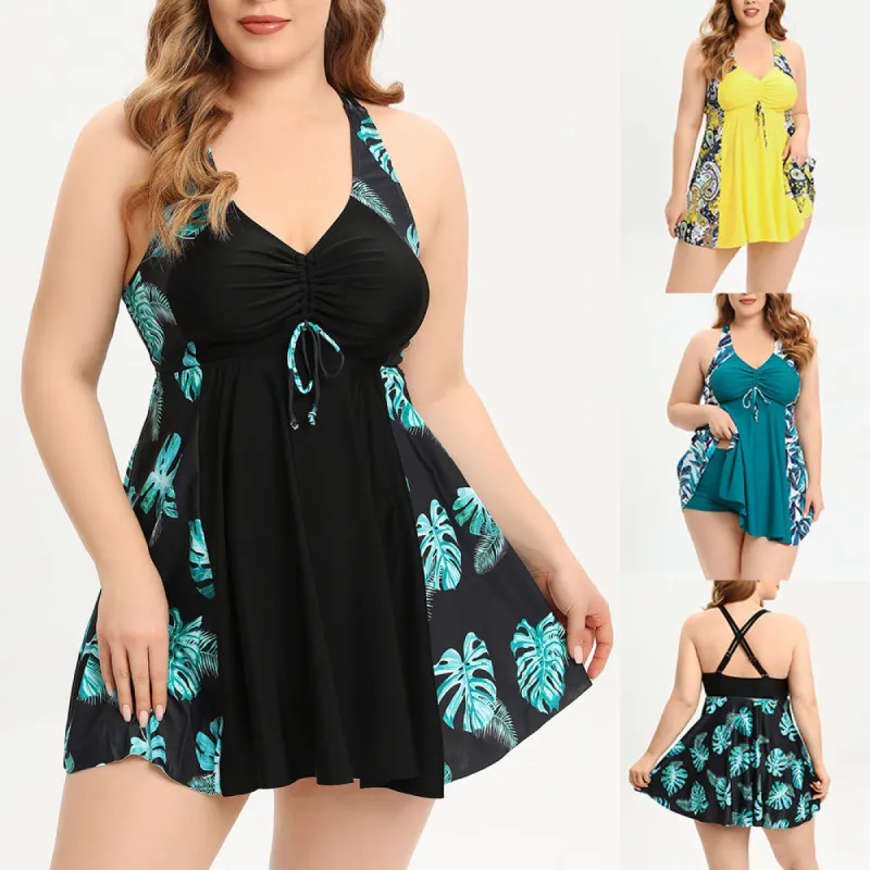 Floral Print Two Piece Swimdress sold by superladystar