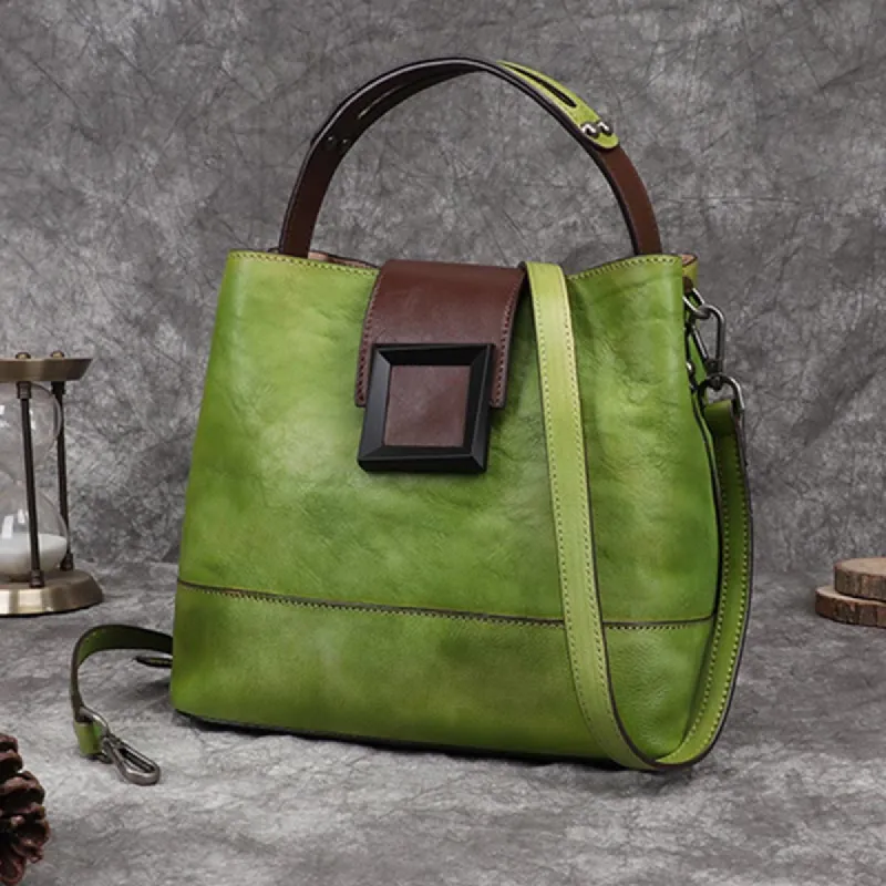 Retro Genuine Leather Handbag Crossbody Bag sold by superladystar