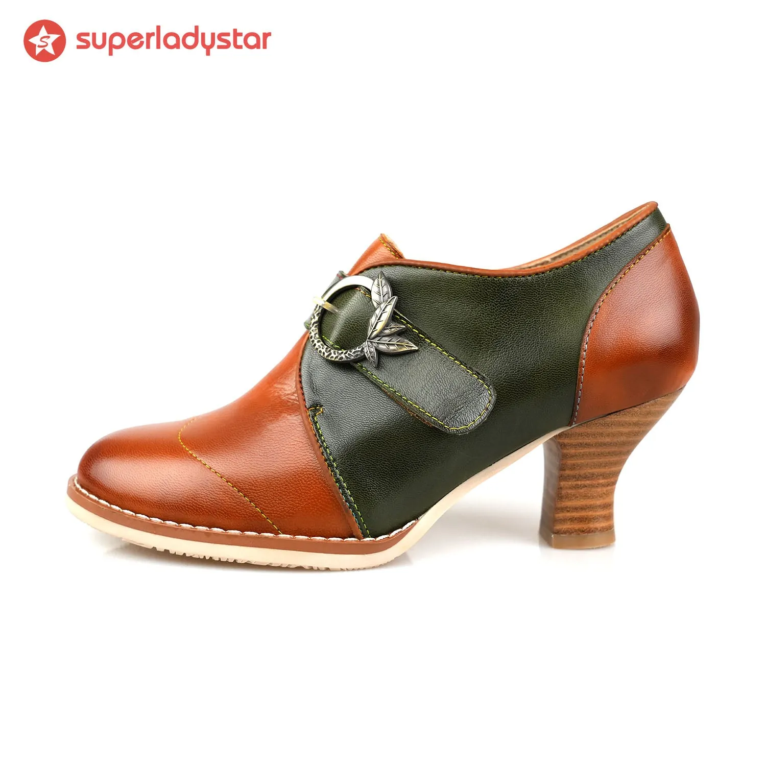 Handmade Vintage Elegance Leather Pumps sold by superladystar product image thumbnail 2
