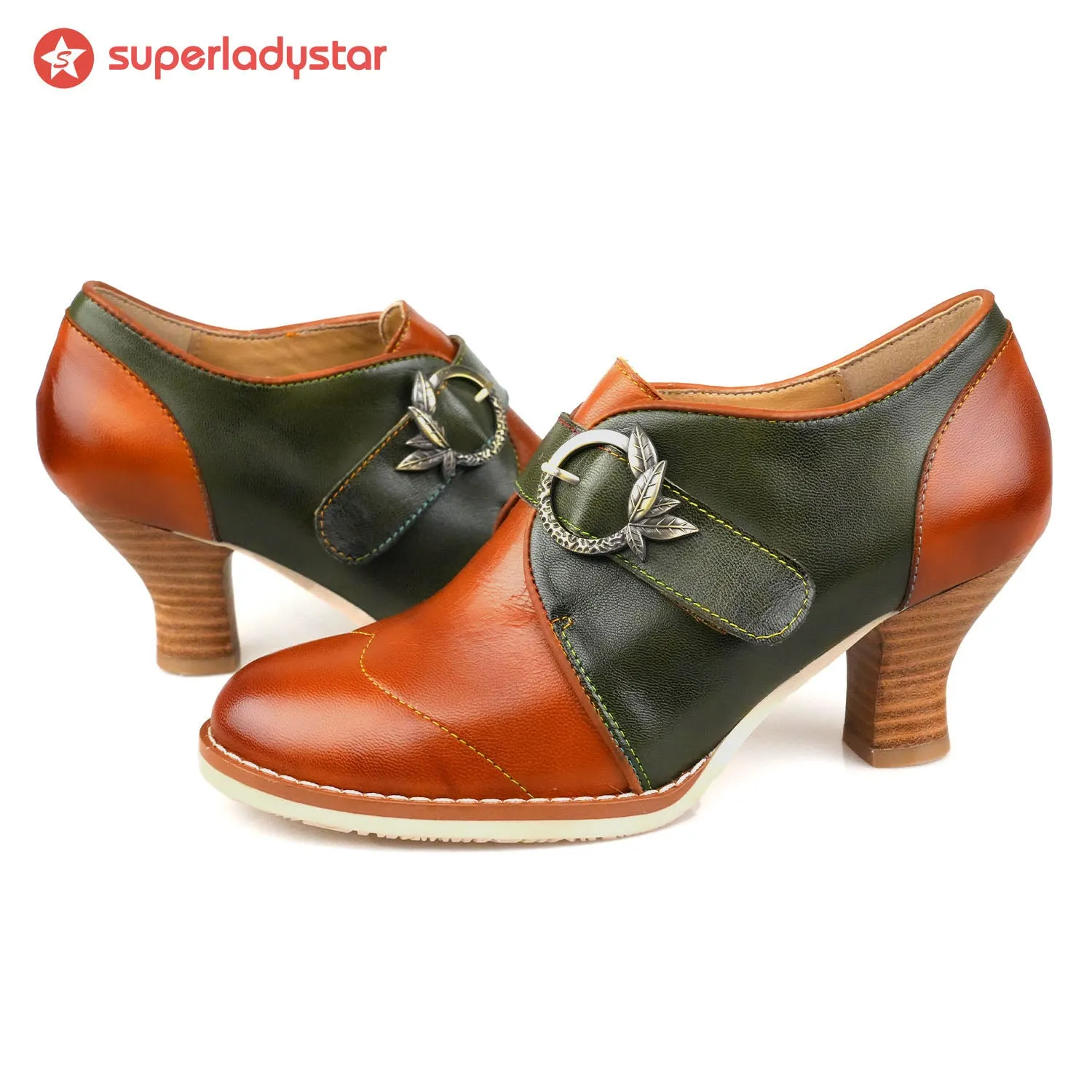 Handmade Vintage Elegance Leather Pumps sold by superladystar product image thumbnail 4