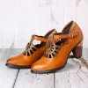 Retro Leather Adjustable Belt High Heels sold by superladystar