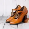 Retro Leather Adjustable Belt High Heels sold by superladystar
