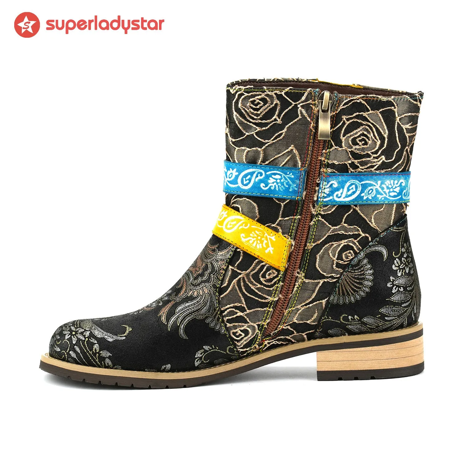 Retro Casual Style Strap Low Heel Ankle Boots sold by superladystar product image thumbnail 5
