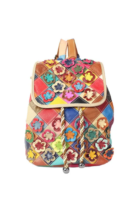 Vogue Female Floral Color Matching Fashion Backpack sold by superladystar
