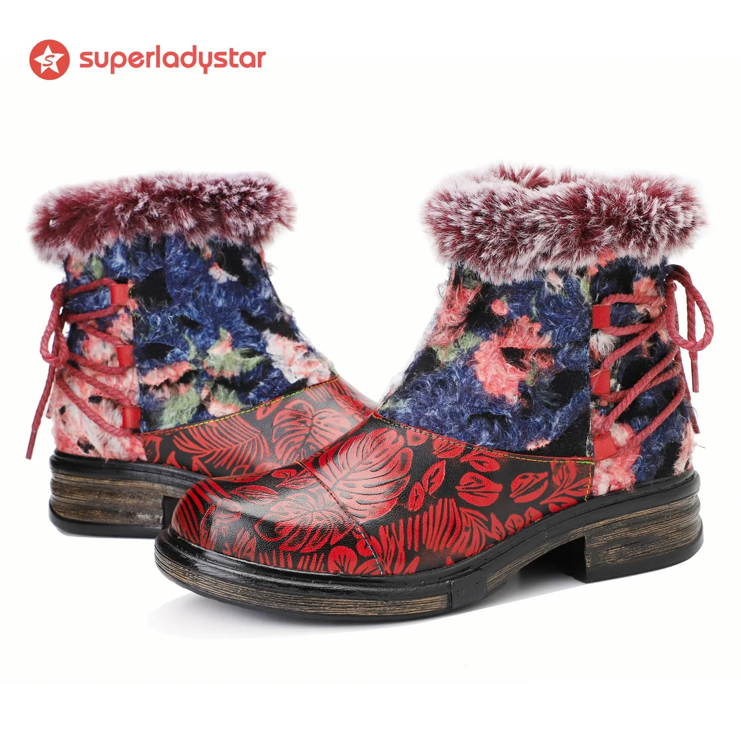 Comfortable Fur Collar Warm Flat Ankle Boots sold by superladystar product image thumbnail 2