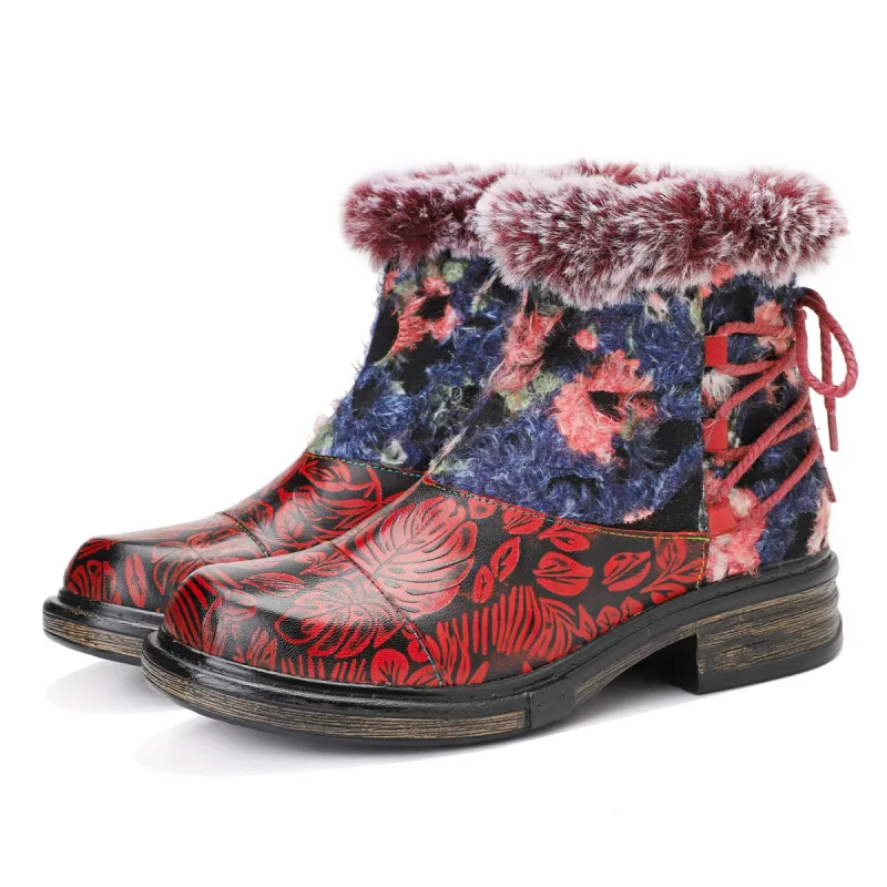 Comfortable Fur Collar Warm Flat Ankle Boots sold by superladystar