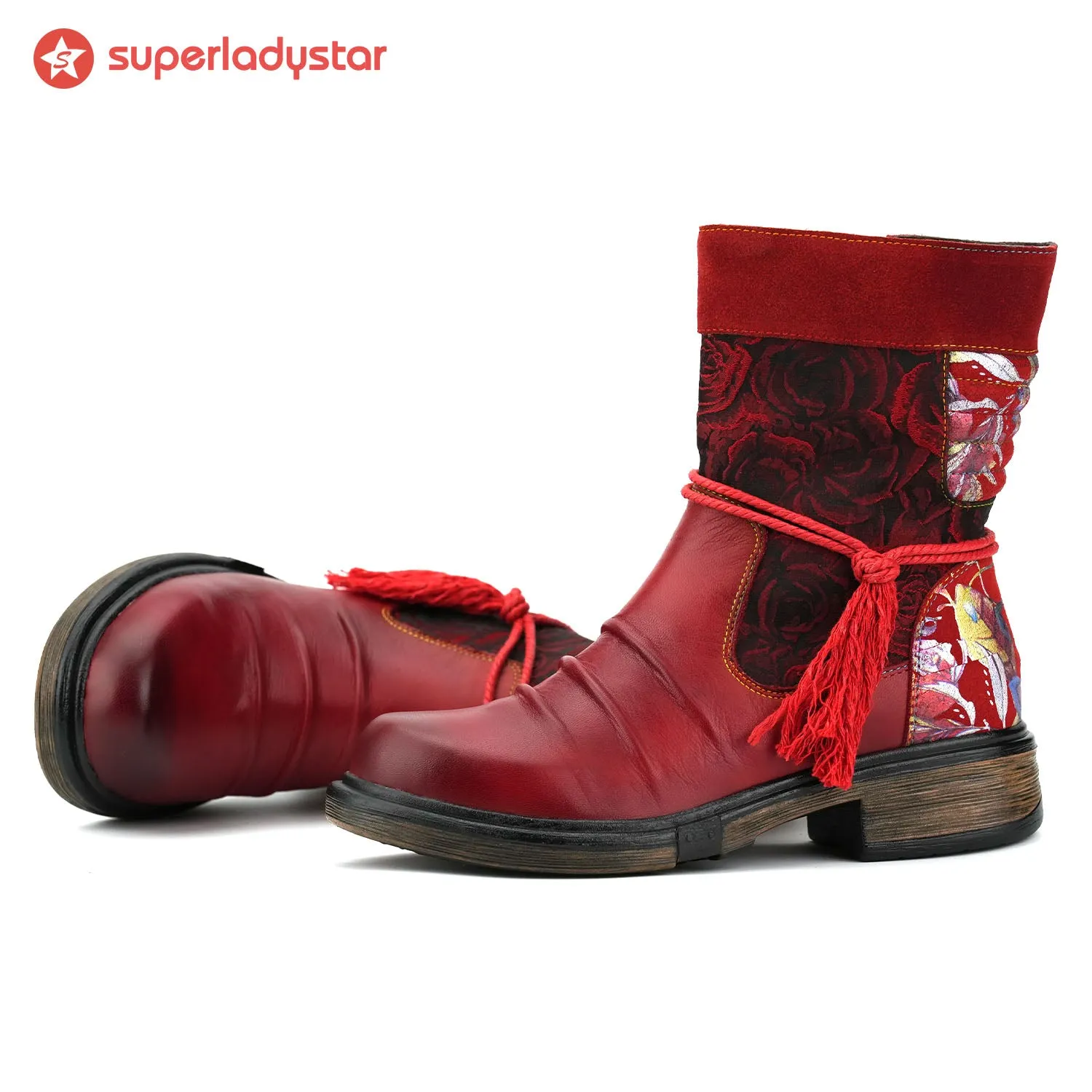 Comfortable Genuine Leather Tassel Ankle Boots sold by superladystar product image thumbnail 3