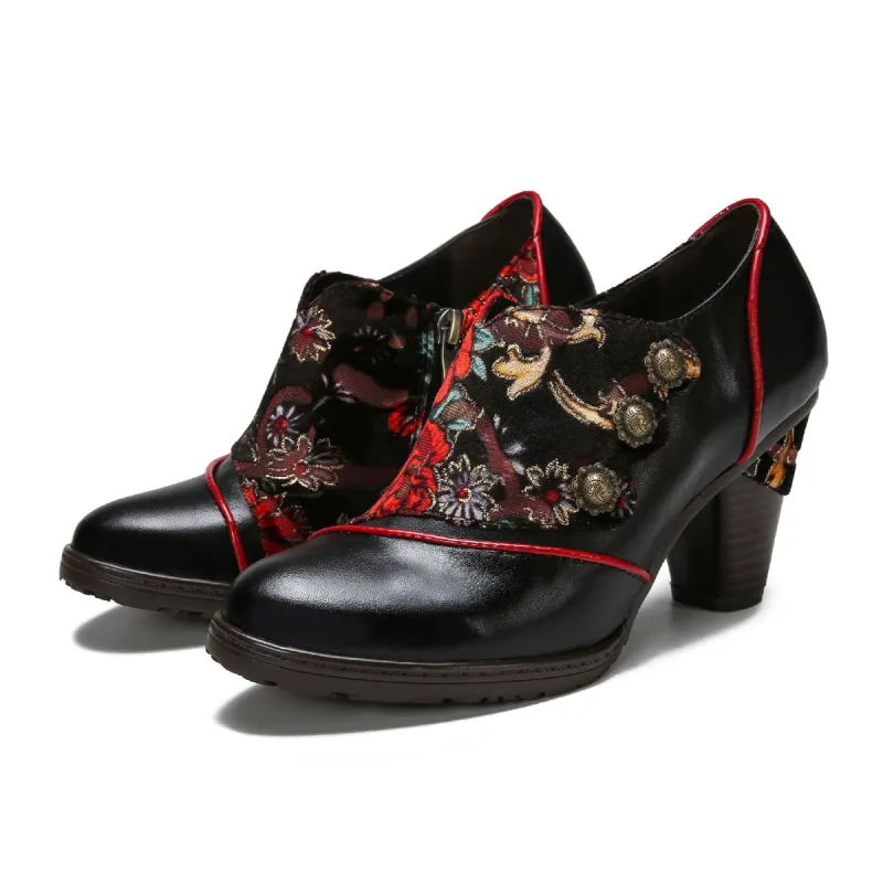 Hand-Painted Floral Laces Elegant Pumps sold by superladystar