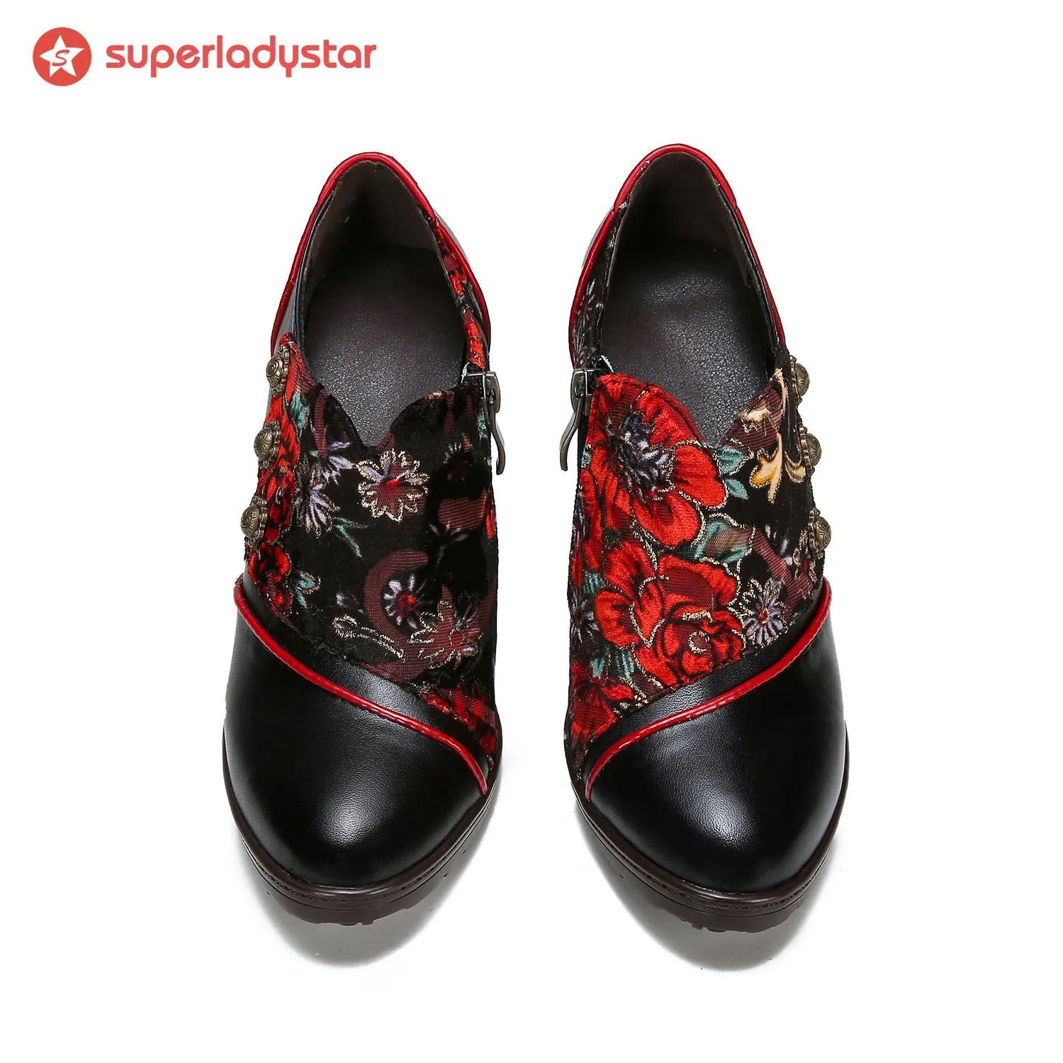 Hand-Painted Floral Laces Elegant Pumps sold by superladystar product image thumbnail 4