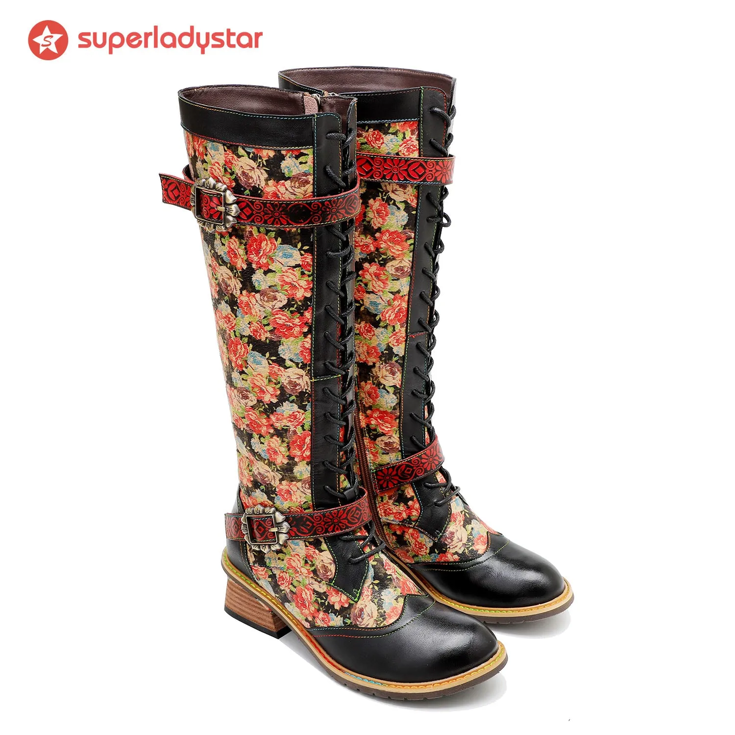 Vintage Hand-printed Stunning Floral Boots sold by superladystar product image thumbnail 3