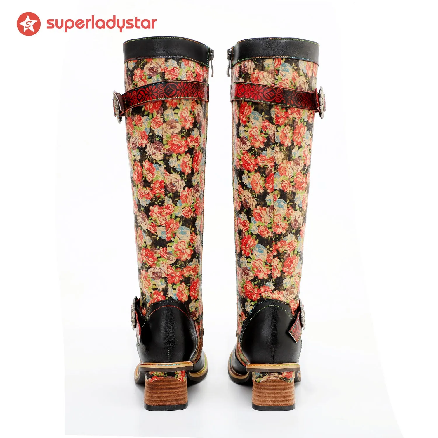 Vintage Hand-printed Stunning Floral Boots sold by superladystar product image thumbnail 5
