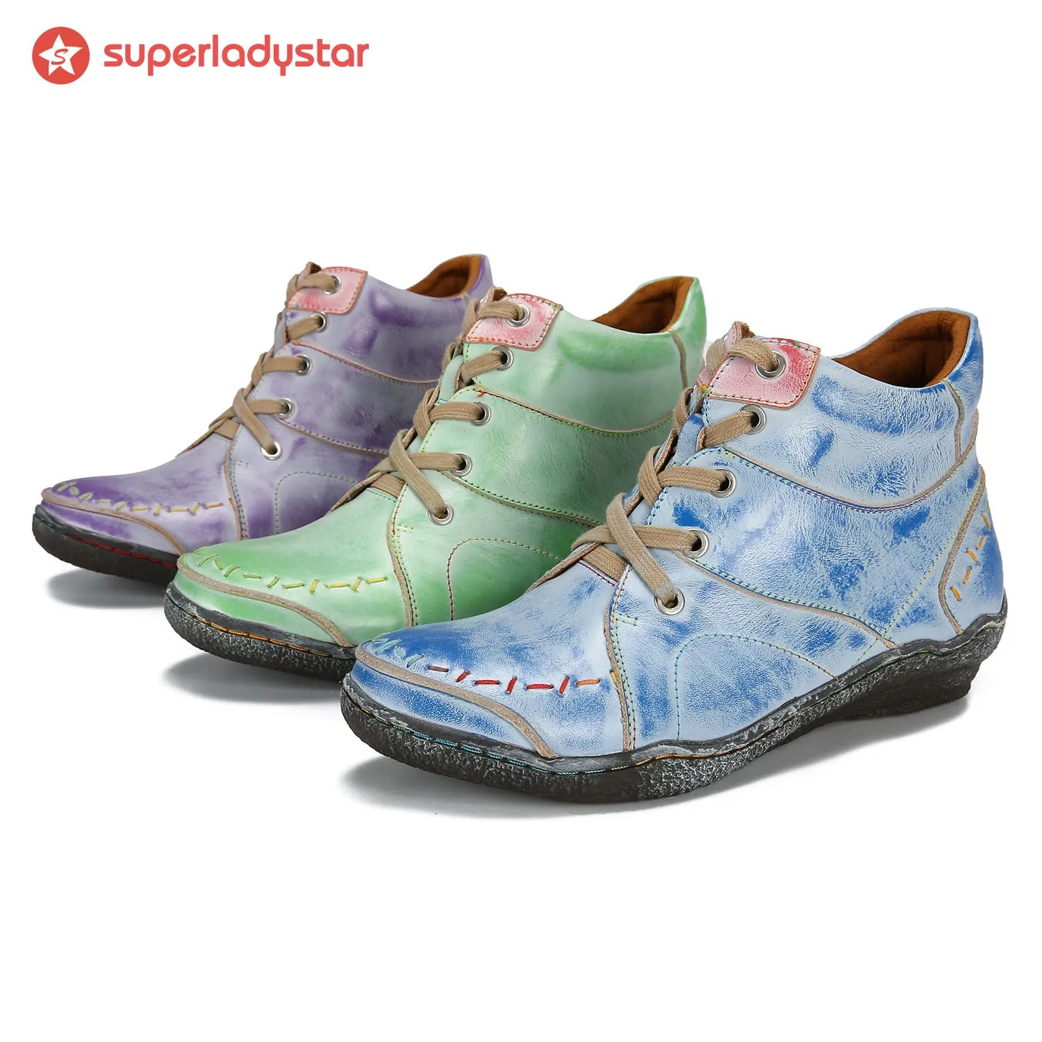 Handcrafted Vintage Stylish Comfort Monochromatic Walking Boots sold by superladystar product image thumbnail 3