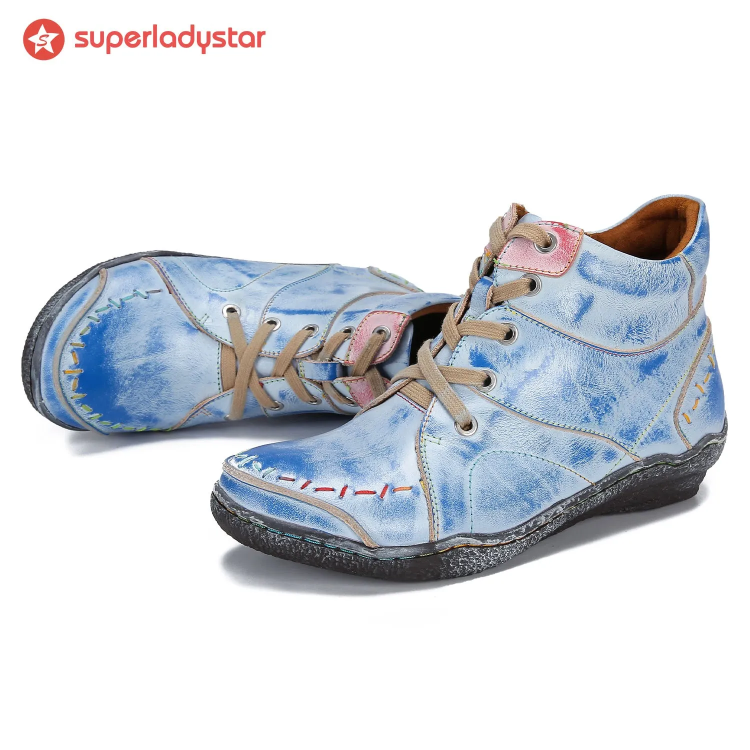 Handcrafted Vintage Stylish Comfort Monochromatic Walking Boots sold by superladystar product image thumbnail 4