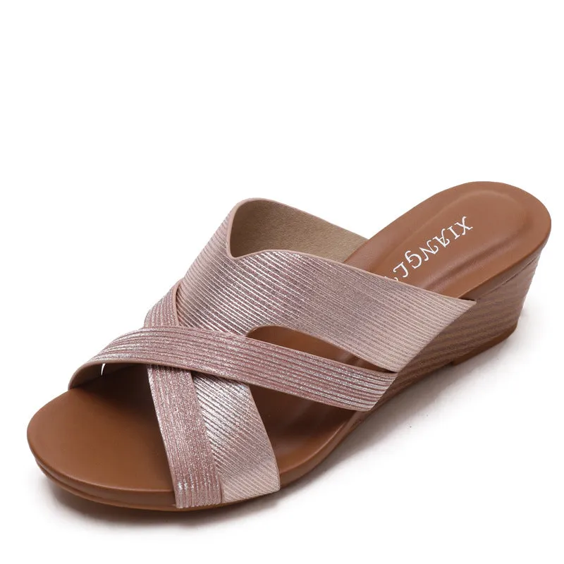 Wedge Heel Stylish Sponge Casual Slip-on Sandals sold by superladystar product image thumbnail 2