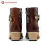 Retro Casual Style Strap Low Heel Ankle Boots sold by superladystar