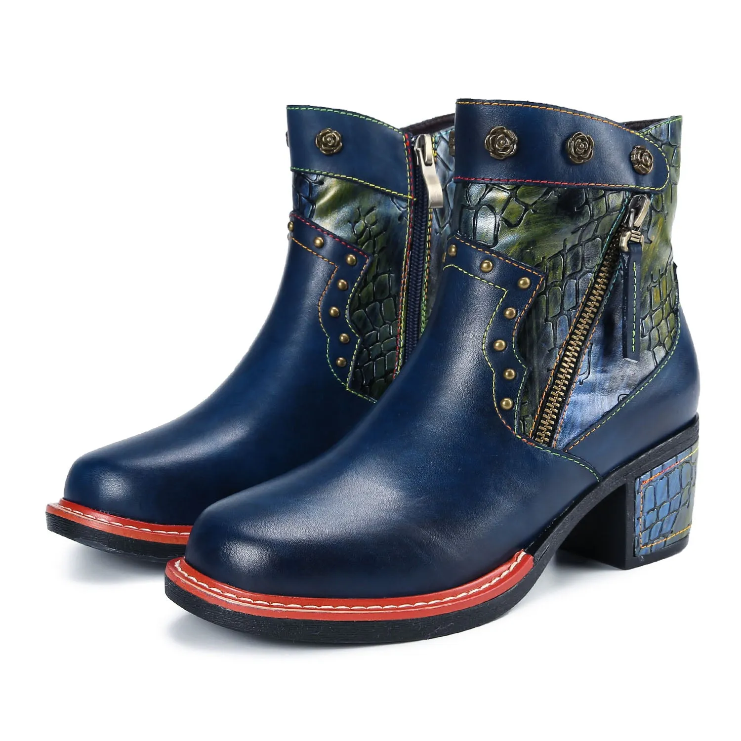 Vintage Handmade Comfort Chunky Heel Booties sold by superladystar product image thumbnail 2